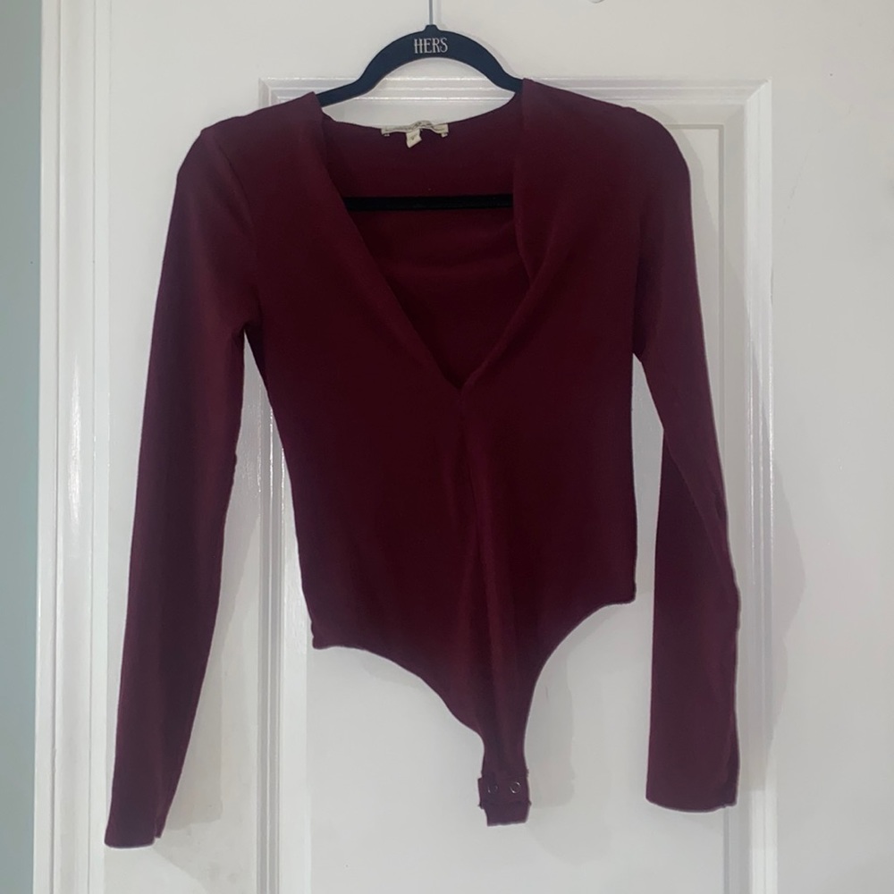 Express Long Sleeve Deep Neck Bodysuit